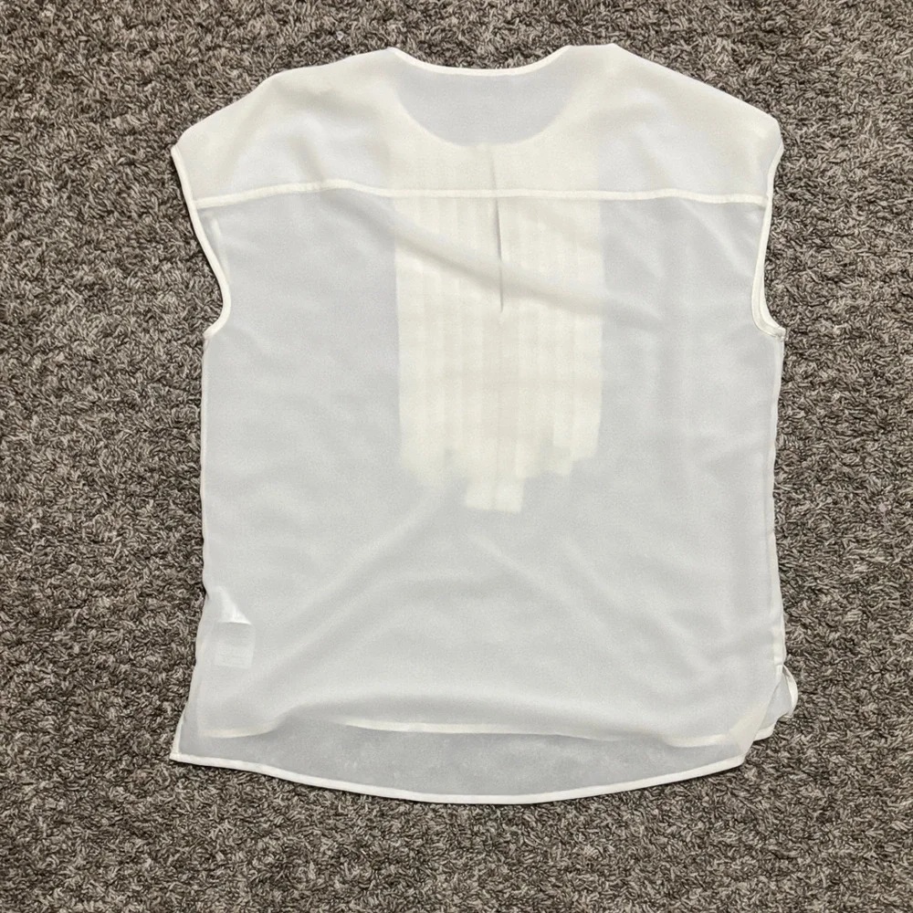 J. Crew White Pleated Women's Blouse
